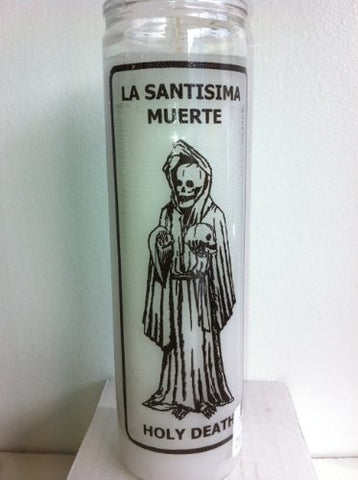 7 Day Glass Santa Muerte White Candle - Unscented