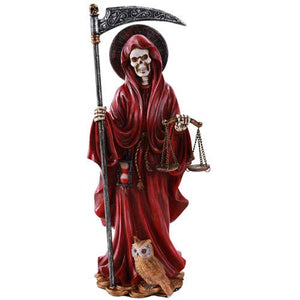 10" Santa Muerte Standing Statue - Red