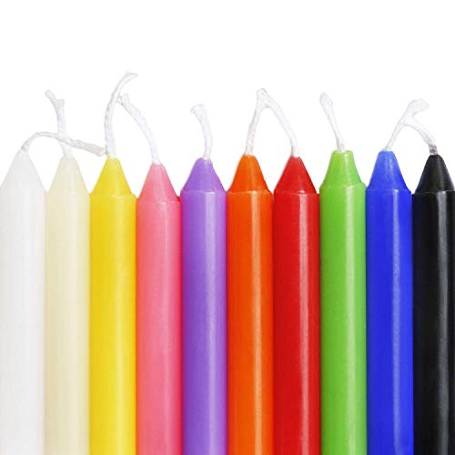 100 pcs Unscented Assorted Colors Mini Taper Candle | 4" Tall x 1/2" Diameter
