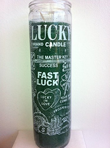 7 Day Glass Fast Luck Green Candle - Unscented