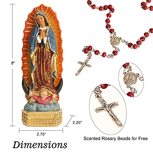 8" La Virgen de Guadalupe Statue