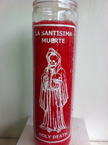 7 Day Glass Santa Muerte Red Candle - Unscented