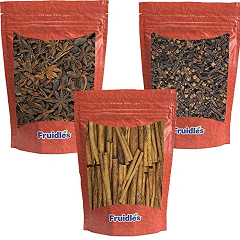 Cinnamon Sticks, Star Anise and Whole Cloves | 3 Pack Bundle - 4 Oz ea.