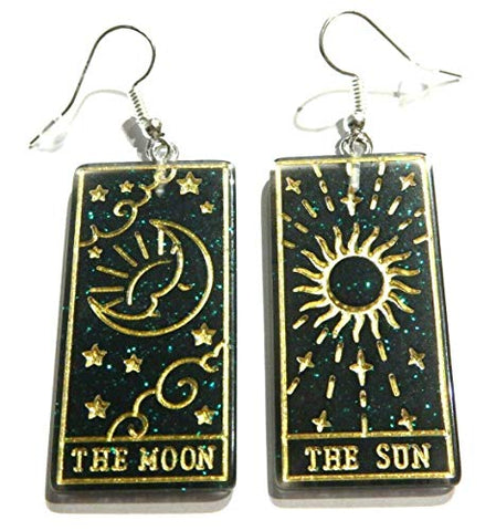 The Sun & The Moon Tarot Card Earrings