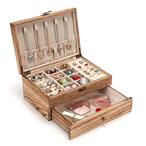  SANSREPONSE Wooden Extra Large Jewelry Box Organizer