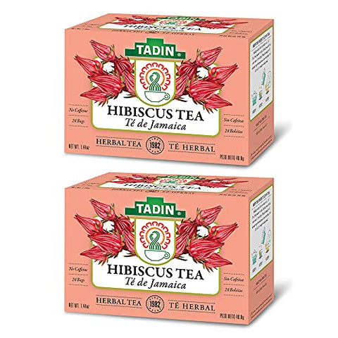 Tadin Hibiscus Tea 24 bags Pack of 2 | Te de Jamaica 2 Cajas 24 Bolsitas cada Caja