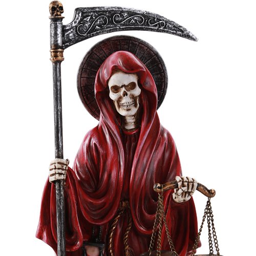 10" Santa Muerte Standing Statue - Red