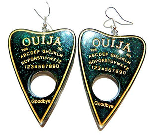 Black & Gold Planchette Earrings